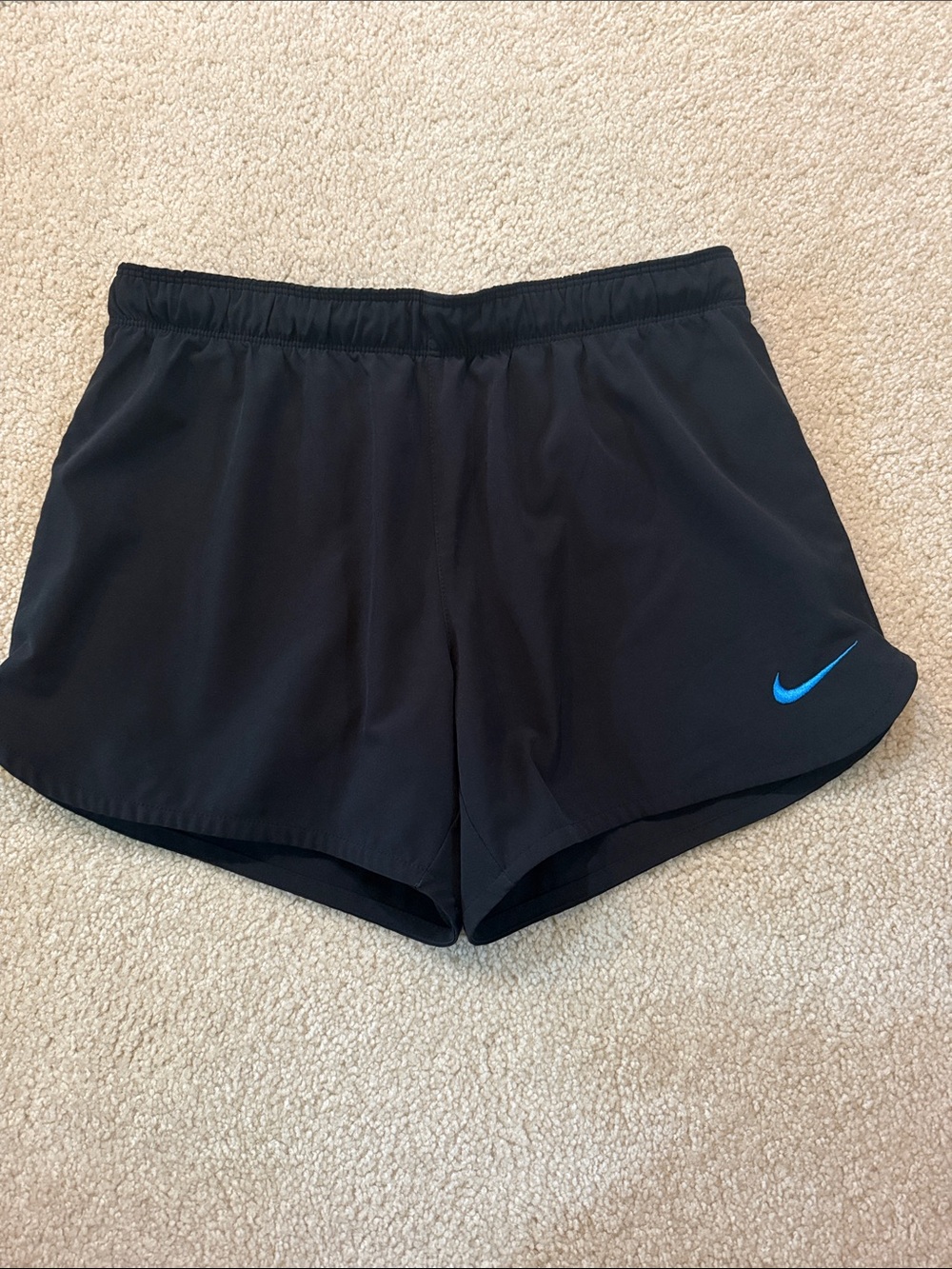 Nike Black Athletic Running Shorts Blue Undershorts